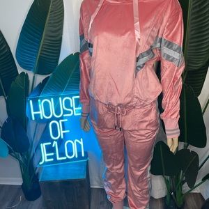 Pink two piece pant set